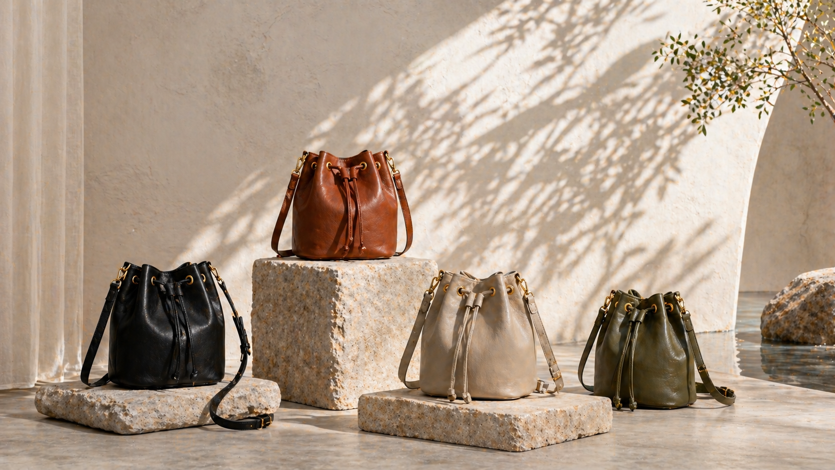 Architectural Box Bucket Bag