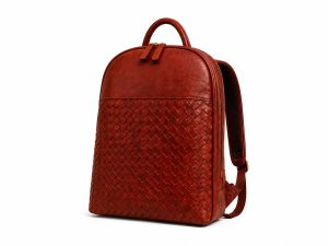 Artisan Woven Leather Backpack
