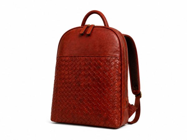 Artisan Woven Leather Backpack