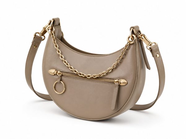 Luxury Nappa Half-Moon Bucket Bag