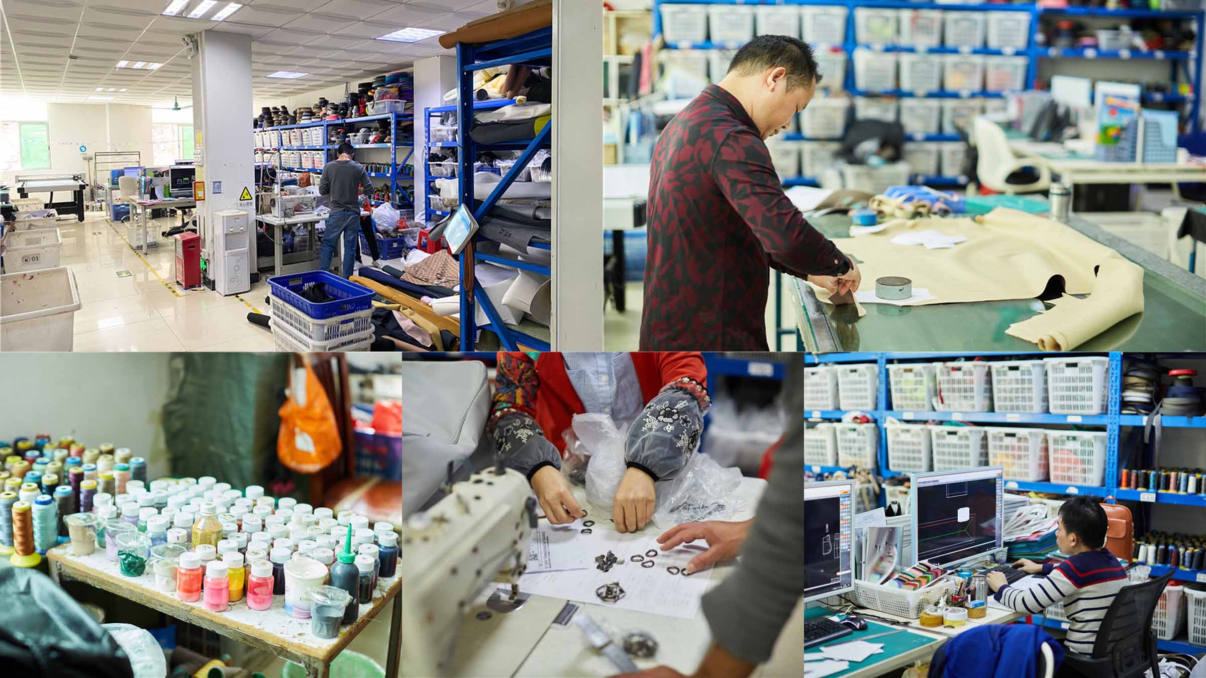 Integrated bag manufacturing workflow for coordinated sampling and production development.